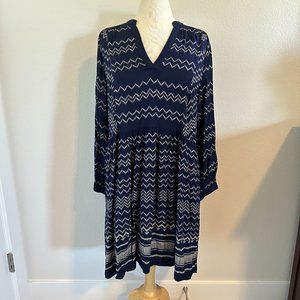 Anthropologie--Holding Horses Navy Blue Dress